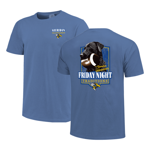 Sheridan Yellowjackets Labrador Football Comfort Color T-Shirt
