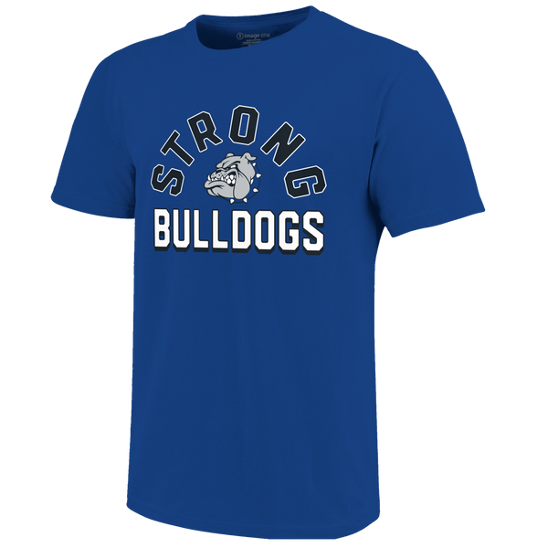 Strong Bulldogs Arch Mascot Logo Unisex Cotton T-Shirt