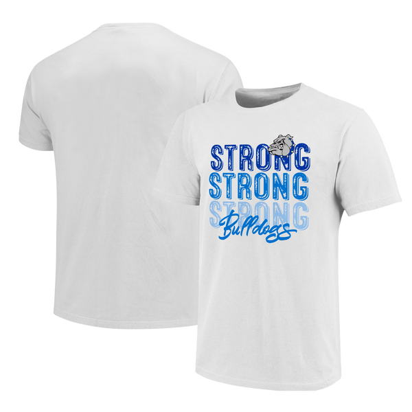 Strong Bulldogs Stacked School Unisex Cotton T-Shirt