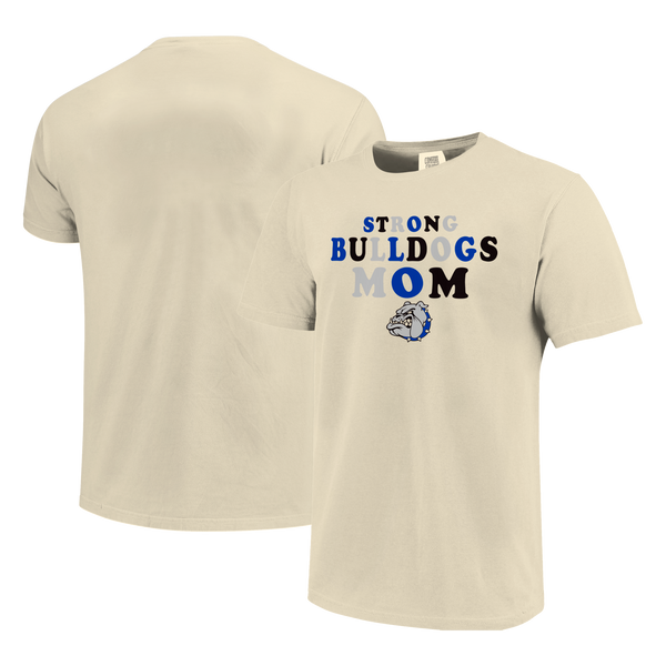 Strong Bulldogs Rainbow Letters Mom Comfort Color T-Shirt