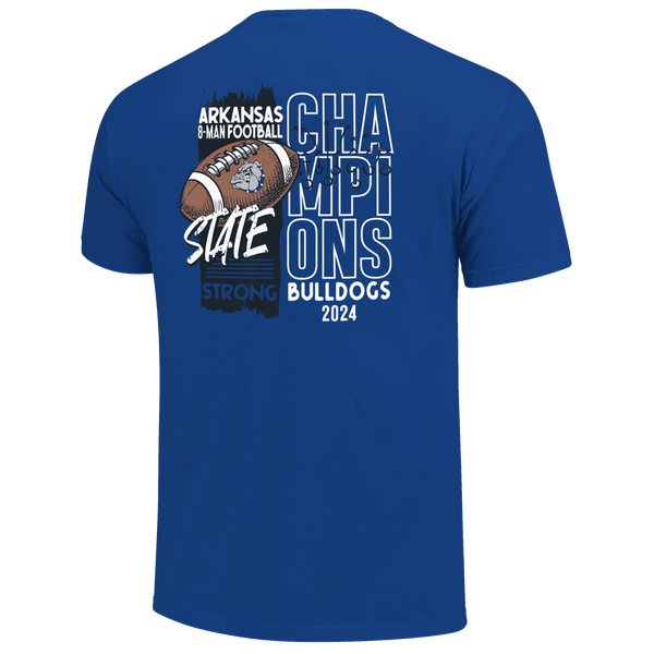 Strong Bulldogs 2024 Football Vertical Champions Short Sleeve T-Shirt