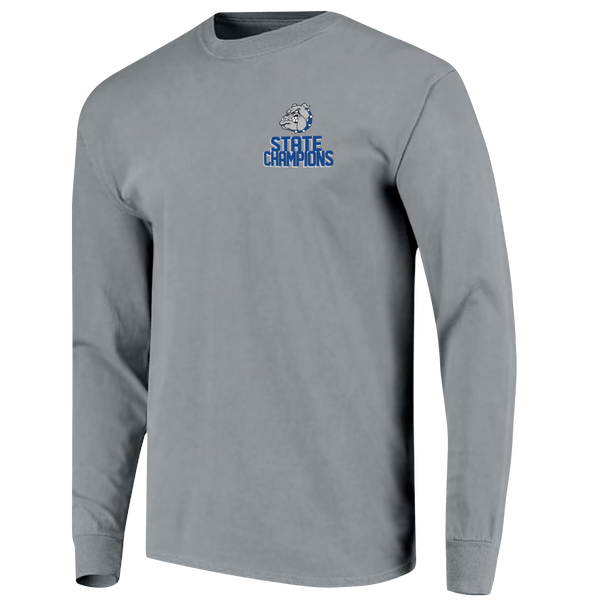 Strong Bulldogs 2024 Football Helmet Champions Comfort Colors Long Sleeve T-Shirt