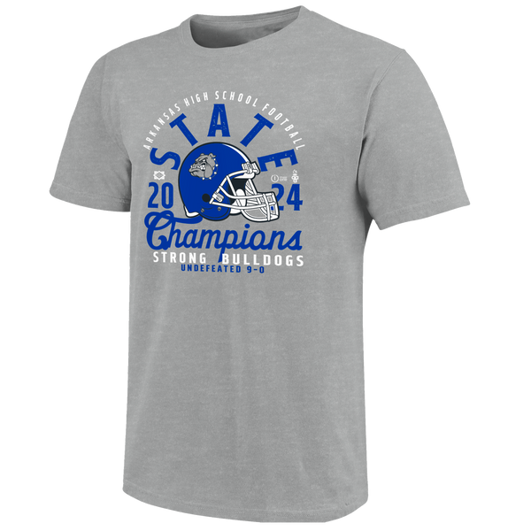 Strong Bulldogs 2024 Football Mascot Overlay Champions Short Sleeve T-Shirt