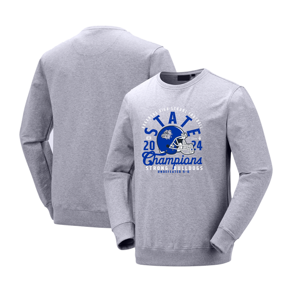 Strong Bulldogs 2024 Football Mascot Overlay Champions Crewneck Sweatshirt