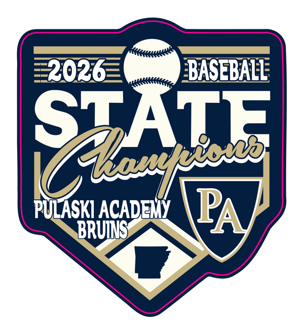 Pulaski Academy Bruins 2026 State Champs Baseball Car Decal