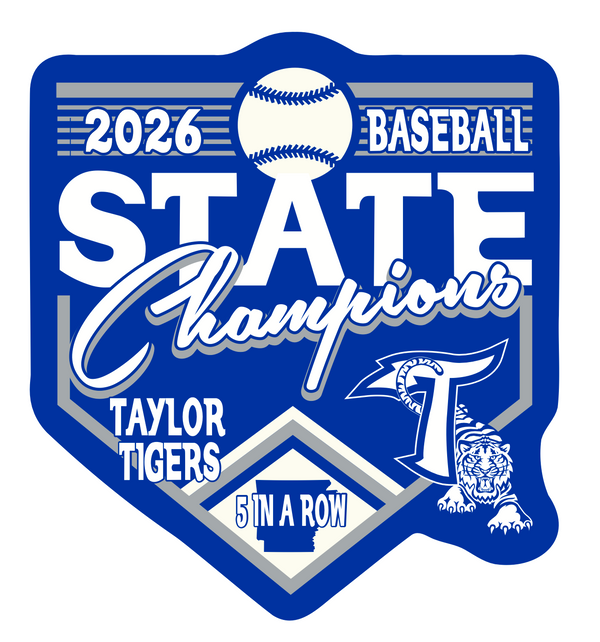 Taylor Tigers 2026 State Champs Baseball Car Decal