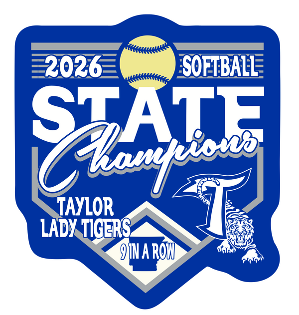 Taylor Tigers 2026 State Champs Softball Car Decal