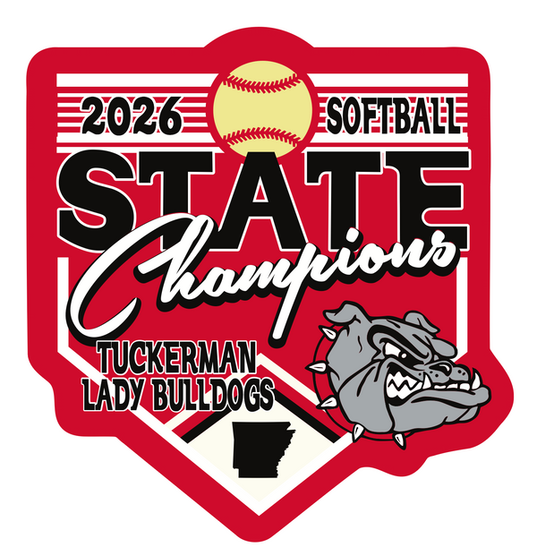 Tuckerman Lady Bulldogs 2026 State Champs Softball Car Decal