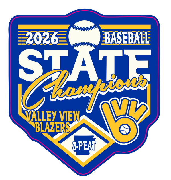 Valley View Blazers 2026 State Champs Baseball Car Decal