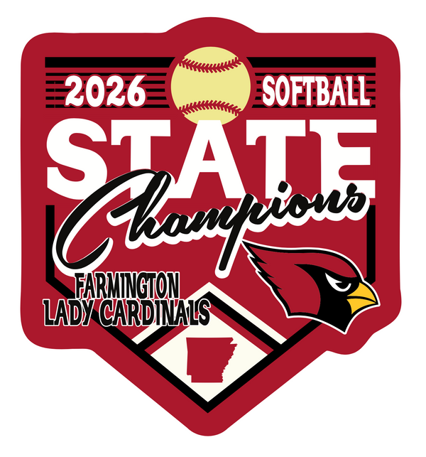 Farmington Cardinals 2026 Softball State Champs Car Decal