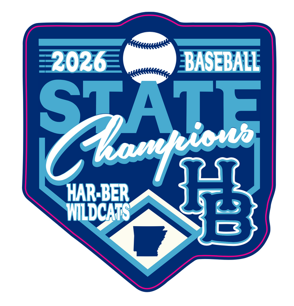 Har-Ber Wildcats 2026 State Champs Baseball Car Decal