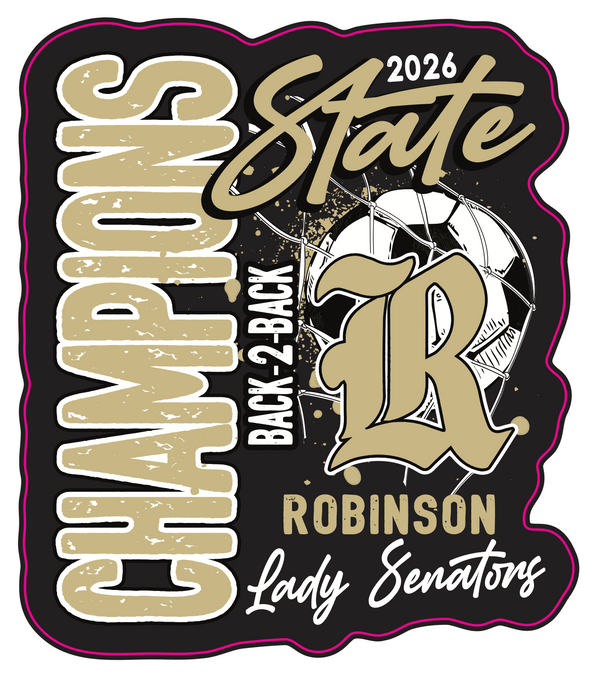 Robinson Senators 2026 Girls Soccer State Champs Car Decal