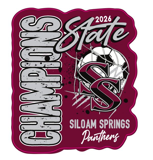 Siloam Springs Panthers 2026 Boys Soccer State Champs Car Decal