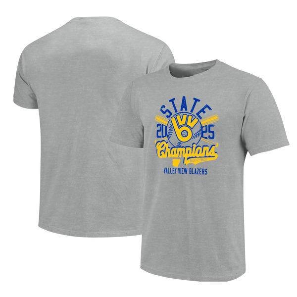 Valley View Blazers 2025 Baseball Champs Script Short Sleeve T-Shirt
