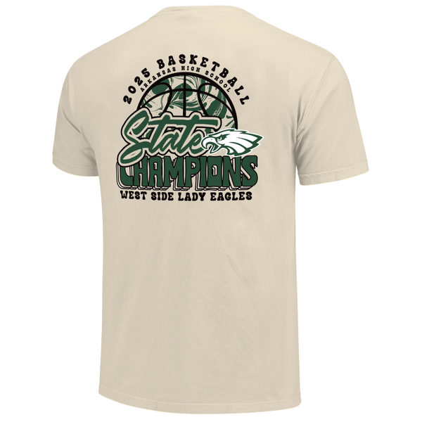 West Side Eagles 2025 State Champions Girls Pattern Short Sleeve Comfort Color T-Shirt